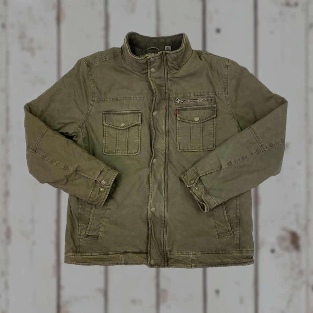 Levi's VINTAGE Levi's Jacket Green Coat Mens XL Rock Military Jacket green 80s 90s? Size US XL / EU 56 / 4 - 1 Thumbnail