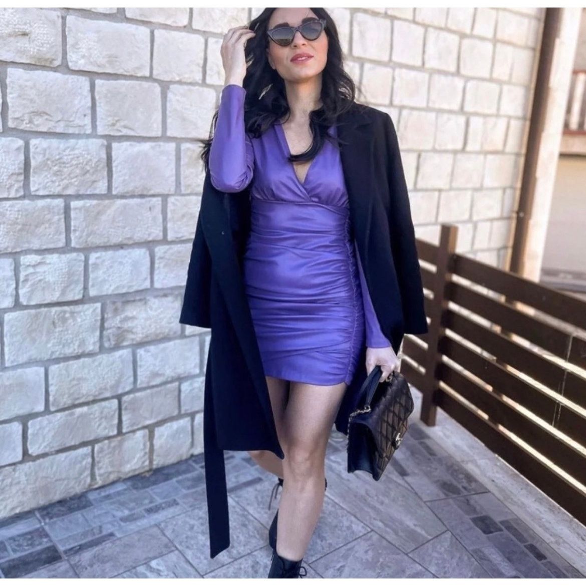 Zara ZARA BLOGGER FAVORITE FAUX LEATHER DRESS PURPLE Size M / US 6-8 / IT 42-44 - 7 Thumbnail