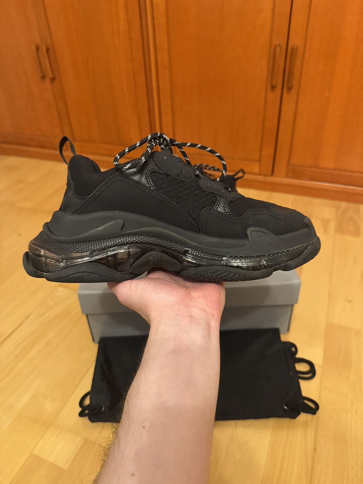 Balenciaga Balenciaga Triple S Triple Black Size US 7 / EU 40 - 4 Thumbnail