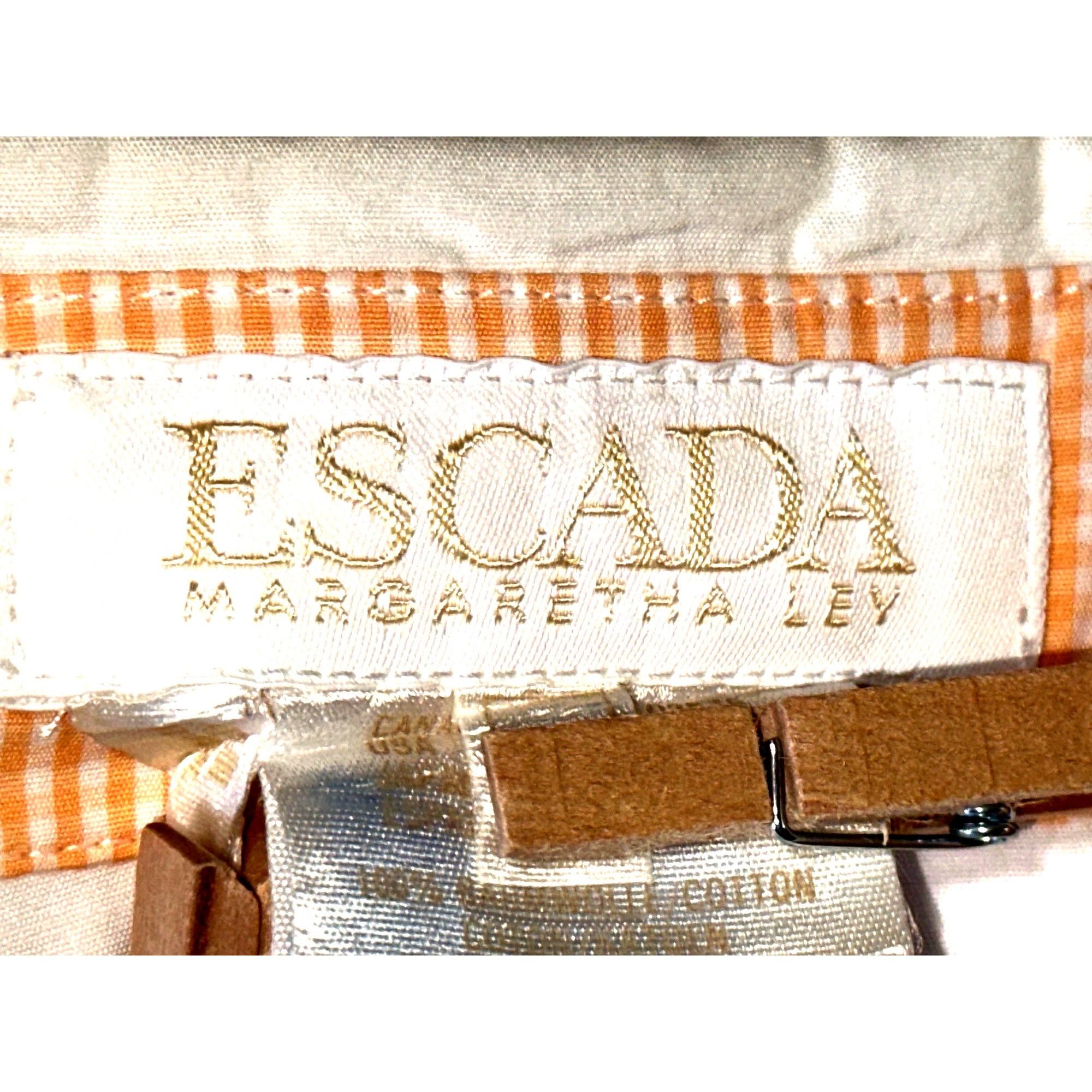 Escada Escada Margaretha Ley 42 White Cotton Button Up Shirt Orange Size M / US 6-8 / IT 42-44 - 7 Thumbnail