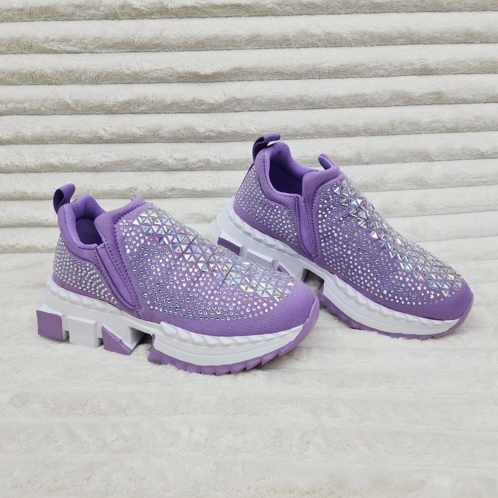 Other Presto Light Weight Slip on Purple Rhinestone Sneakers - Run Size US 9 / IT 39 - 4 Thumbnail