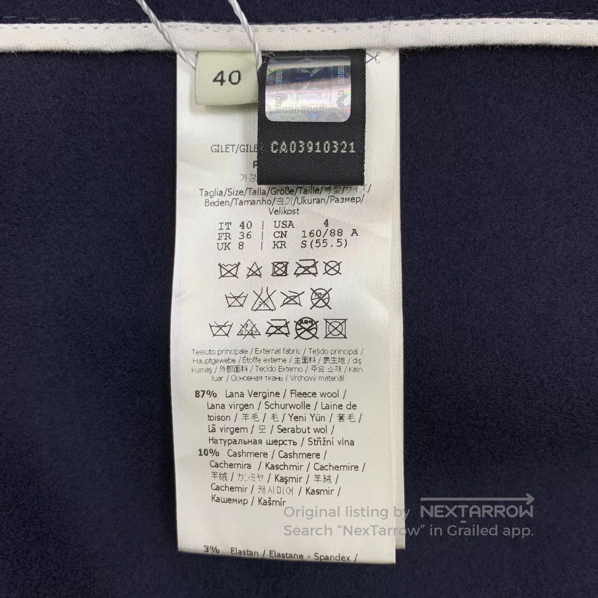 Fendi fendi navy wool sleeveless vest with pockets. Size US M / EU 48-50 / 2 - 6 Thumbnail