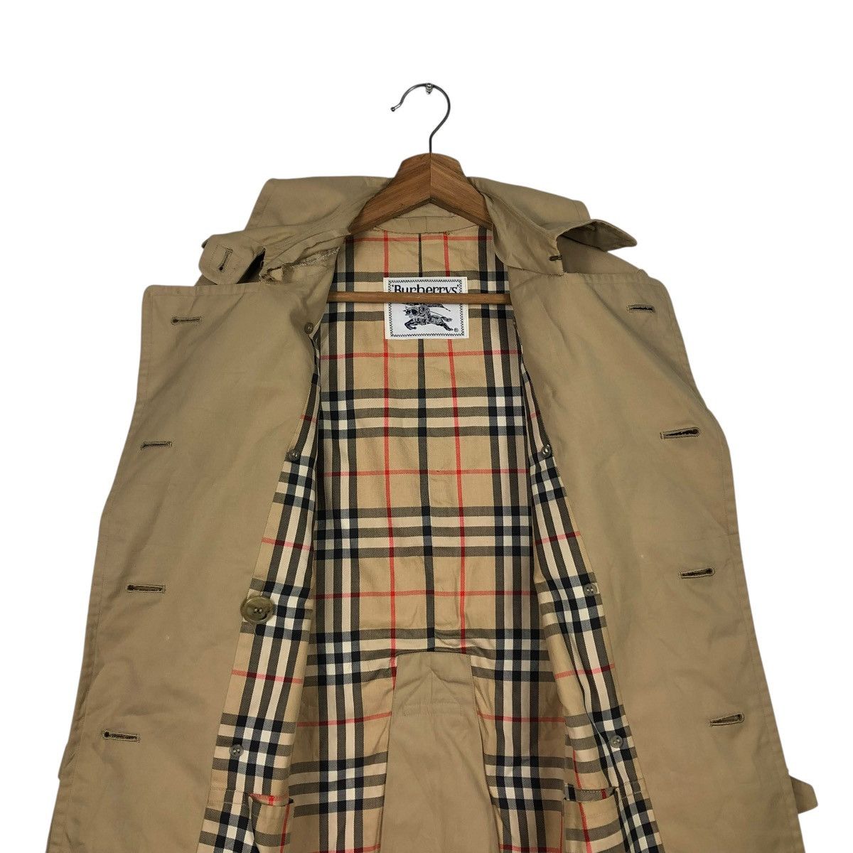 Burberry 🔥VINTAGE TRENCH COAT LONG JACKET BURBERRYS NOVA CHECK Size US S / EU 44-46 / 1 - 17 Thumbnail