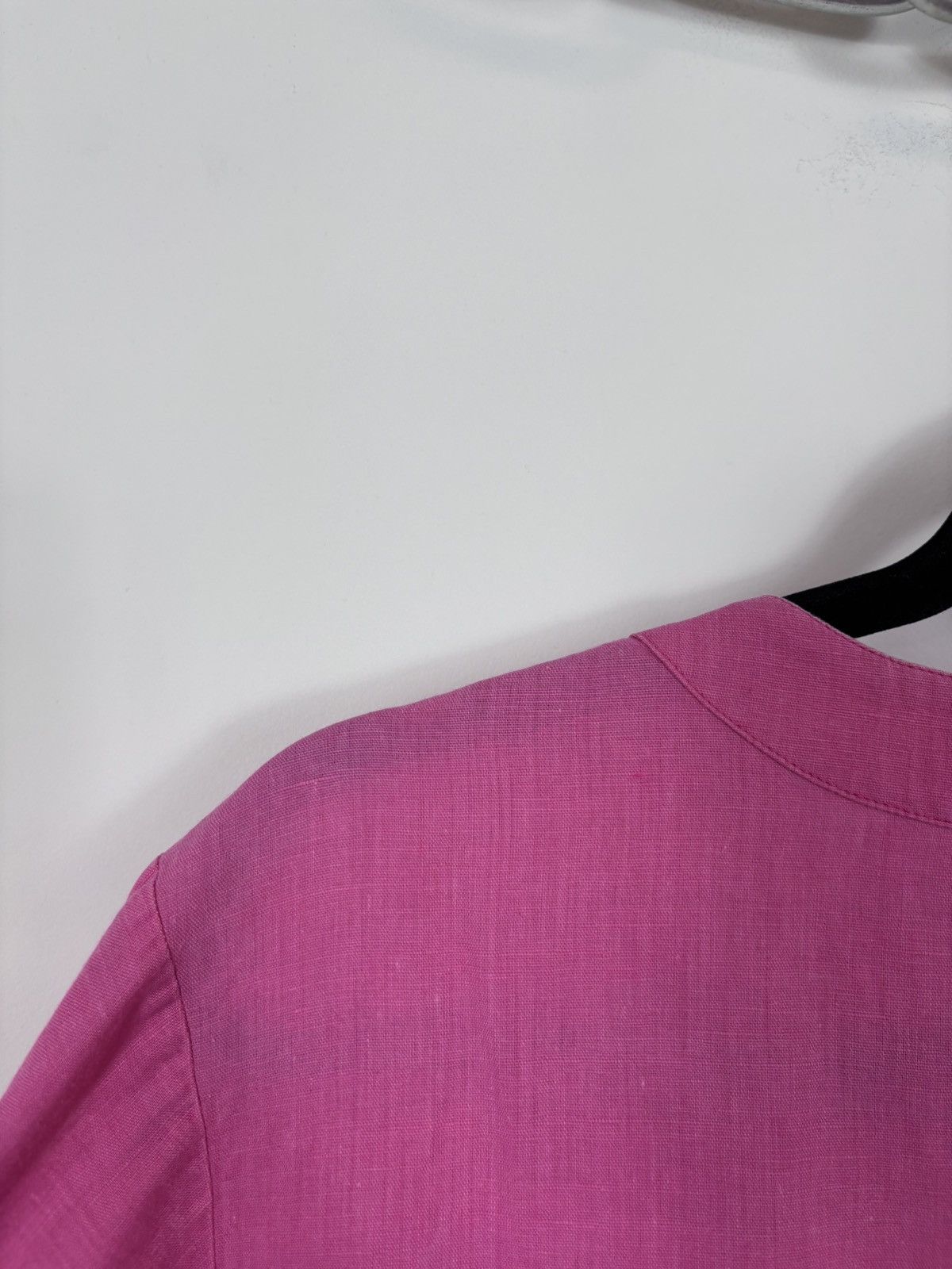 Davide Cenci Davide Cenci Vintage Women’s Pink Linen Short Sleeve Shirt Size L / US 10 / IT 46 - 22 Thumbnail