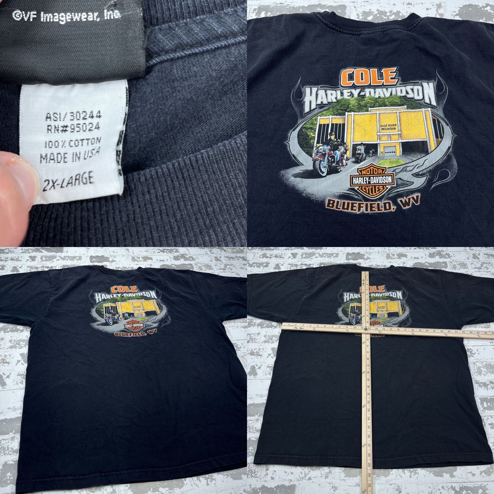 Harley Davidson VINTAGE Harley-Davidson T-Shirt Men XXL Black Crew Neck Short Sleeve Graphic Print Biker Motorcycle USA 80s Retro Size US XXL / EU 58 / 5 - 8 Thumbnail