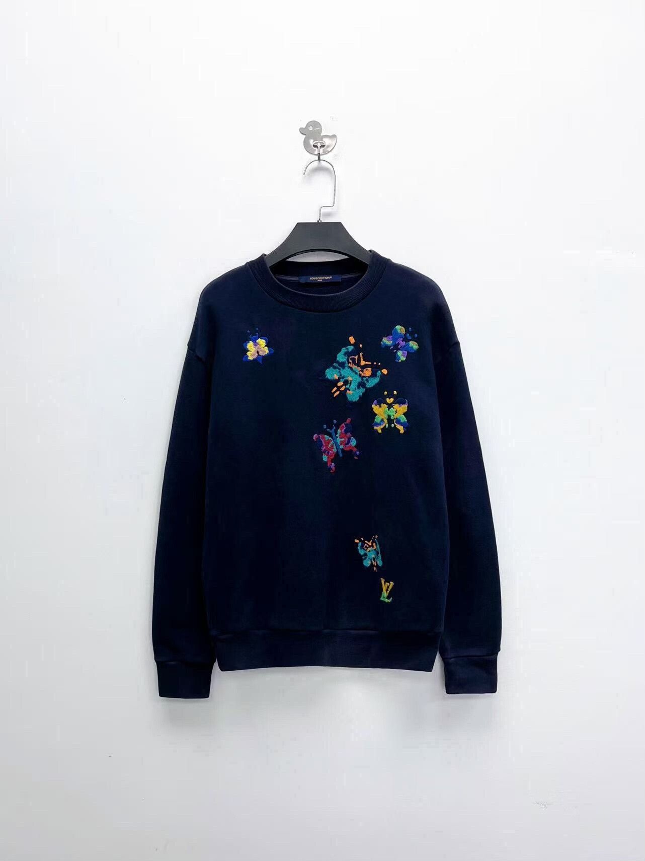 Louis Vuitton new louis vuitton blue butterfly embroidered hoodie Size US S / EU 44-46 / 1 - 1 Thumbnail