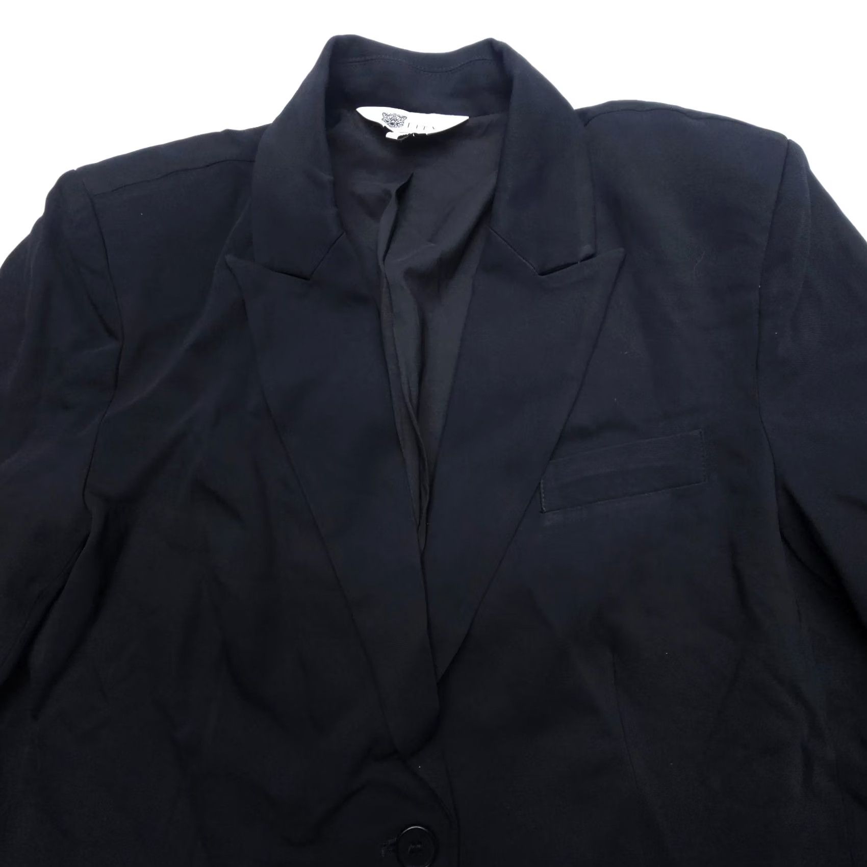 Vintage LITA By Ciara Blazer Shirt Womens XL Black Padded Stretch Italy Made Button Size XL / US 12-14 / IT 48-50 - 5 Thumbnail