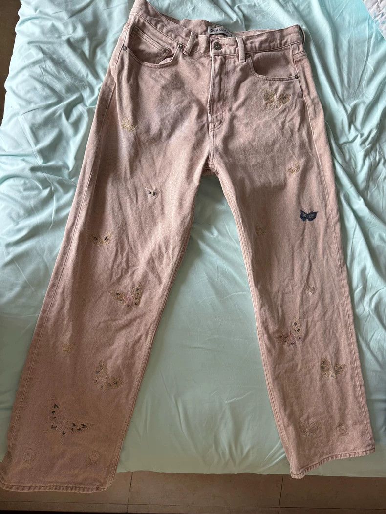 Our Legacy Our Legacy size32 Lotus root powder butterfly embroidered j Size US 32 / EU 48 - 1 Thumbnail