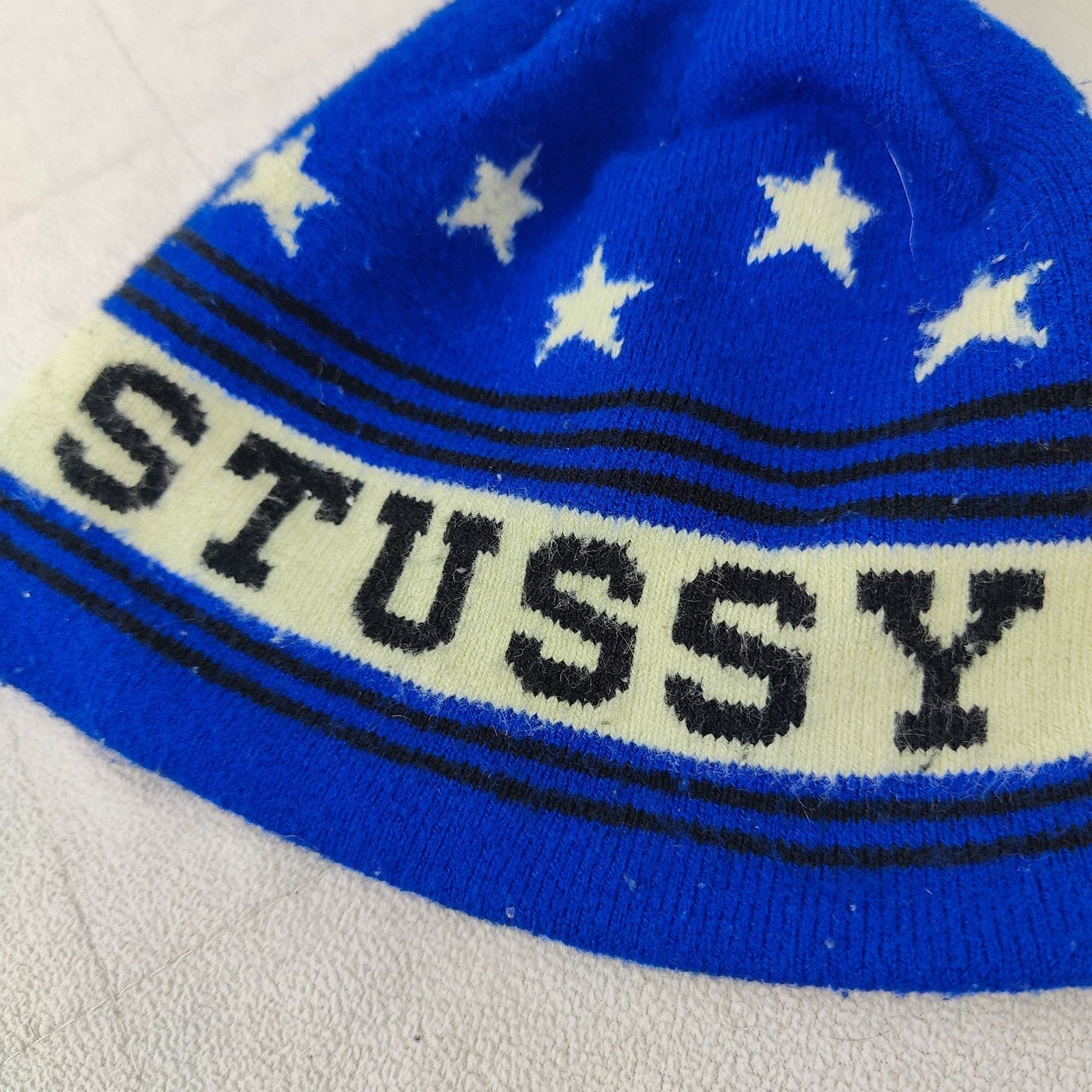 Stussy Vintage Y2K Stussy Beanie Adults One Size Blue Knit Star Size ONE SIZE - 2 Thumbnail