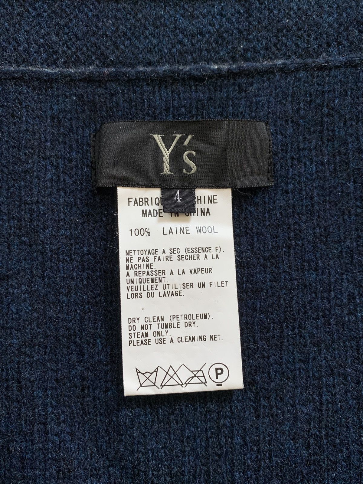 Yohji Yamamoto Rare Y's Yohji Yamamoto Wool Knit Cardigan Navy Blue Size M / US 6-8 / IT 42-44 - 8 Thumbnail