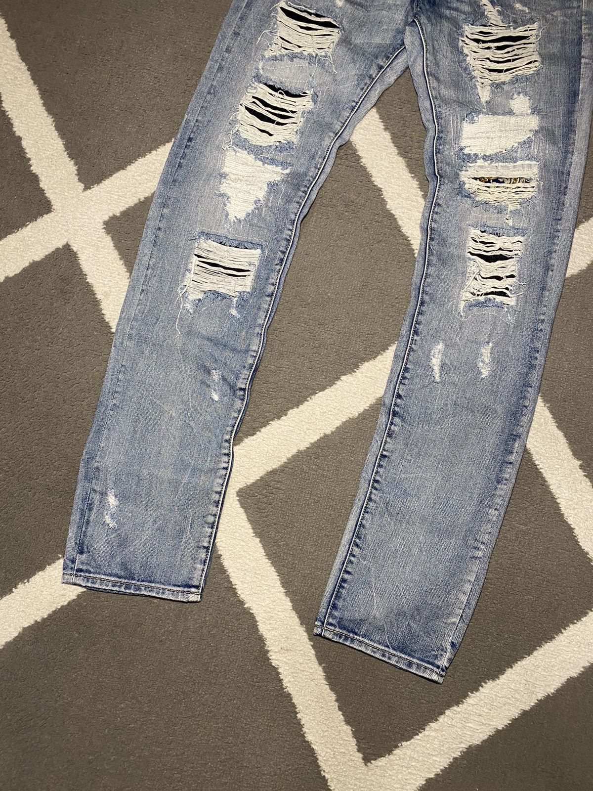 Designer × Vintage Men’s distressed Slim Fit Denim Pants Trousers Drill Size US 28 / EU 44 - 6 Thumbnail
