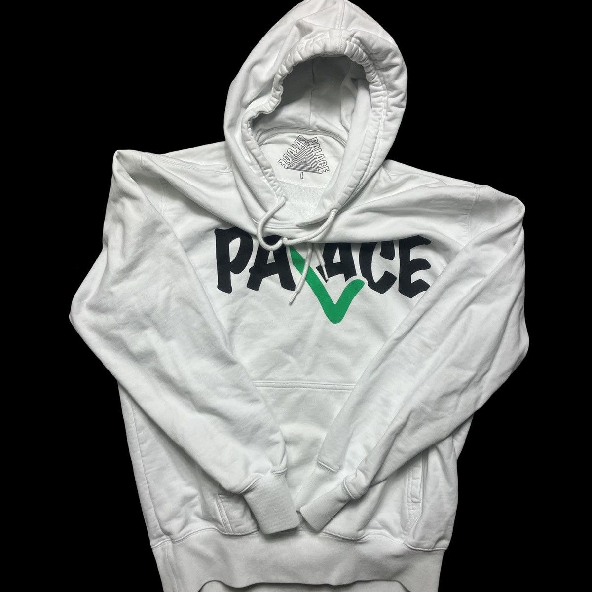 image of Palace Check Hoodie in White, Men's (Size Large)