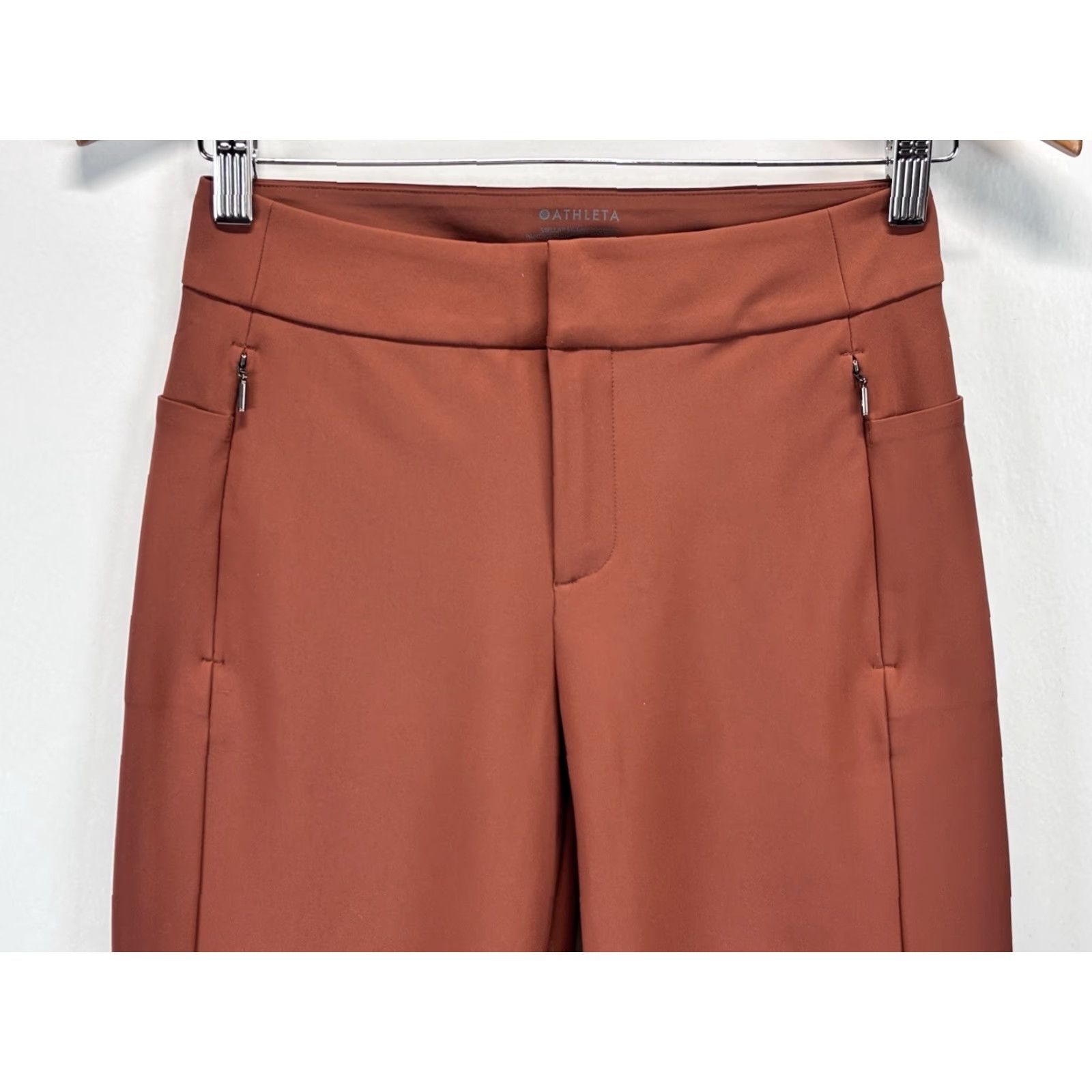 Athleta Athleta Pants Women 0 Rust Stellar Skinny Trouser Zipper Pockets Comfort Stretch Womens Size 25" / US 0 / IT 36 - 2 Thumbnail