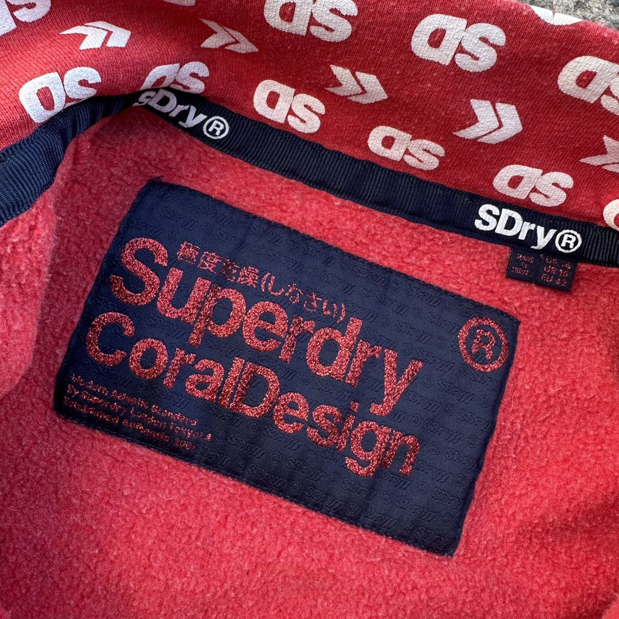 Superdry Vintage Japanese Style Superdry Coral Design Zip Sweater Size US S / EU 44-46 / 1 - 11 Thumbnail