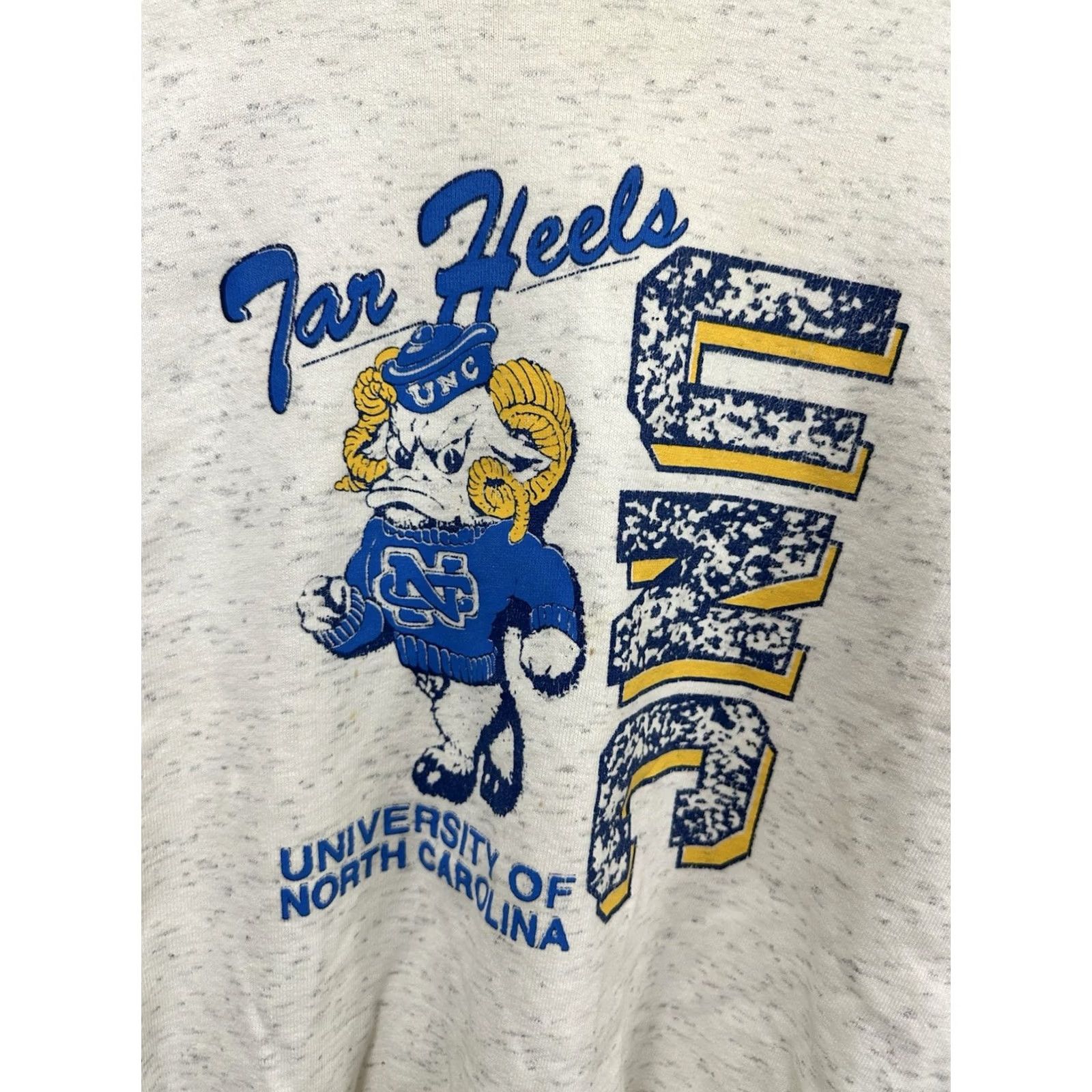 Vintage VTG 90s UNC Carolina Tar Heels Rameses Ringer Crewneck Oversized Sweatshirt L Mens Heather Gray Nike Shirt Size US L / EU 52-54 / 3 - 3 Thumbnail