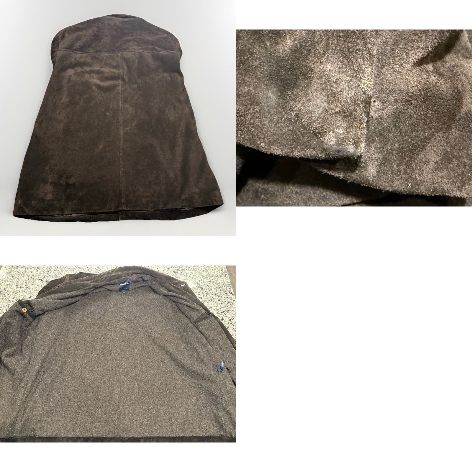 Brooks Brothers Brooks Brothers Dark Brown Suede Leather Jacket Wool Blend Lining Jacket Mens L Dark Brown Leather Wool Lined Button Overcoat Size US L / EU 52-54 / 3 - 8 Thumbnail