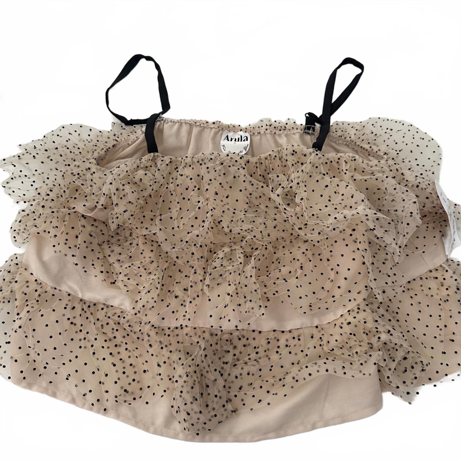 Designer NWT Chic Ruffled Polka Dot Top by Arula Size XL / US 12-14 / IT 48-50 - 1 Thumbnail