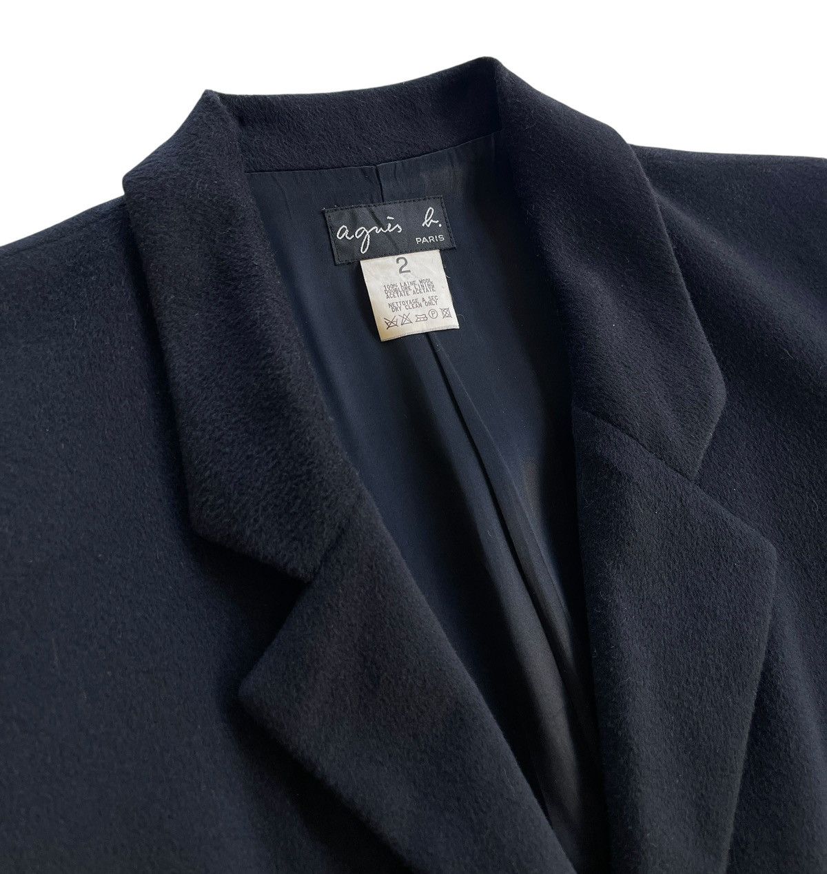 agnes b. Agnes B. Wool Dark Blue Longcoat Size S / US 4 / IT 40 - 3 Thumbnail