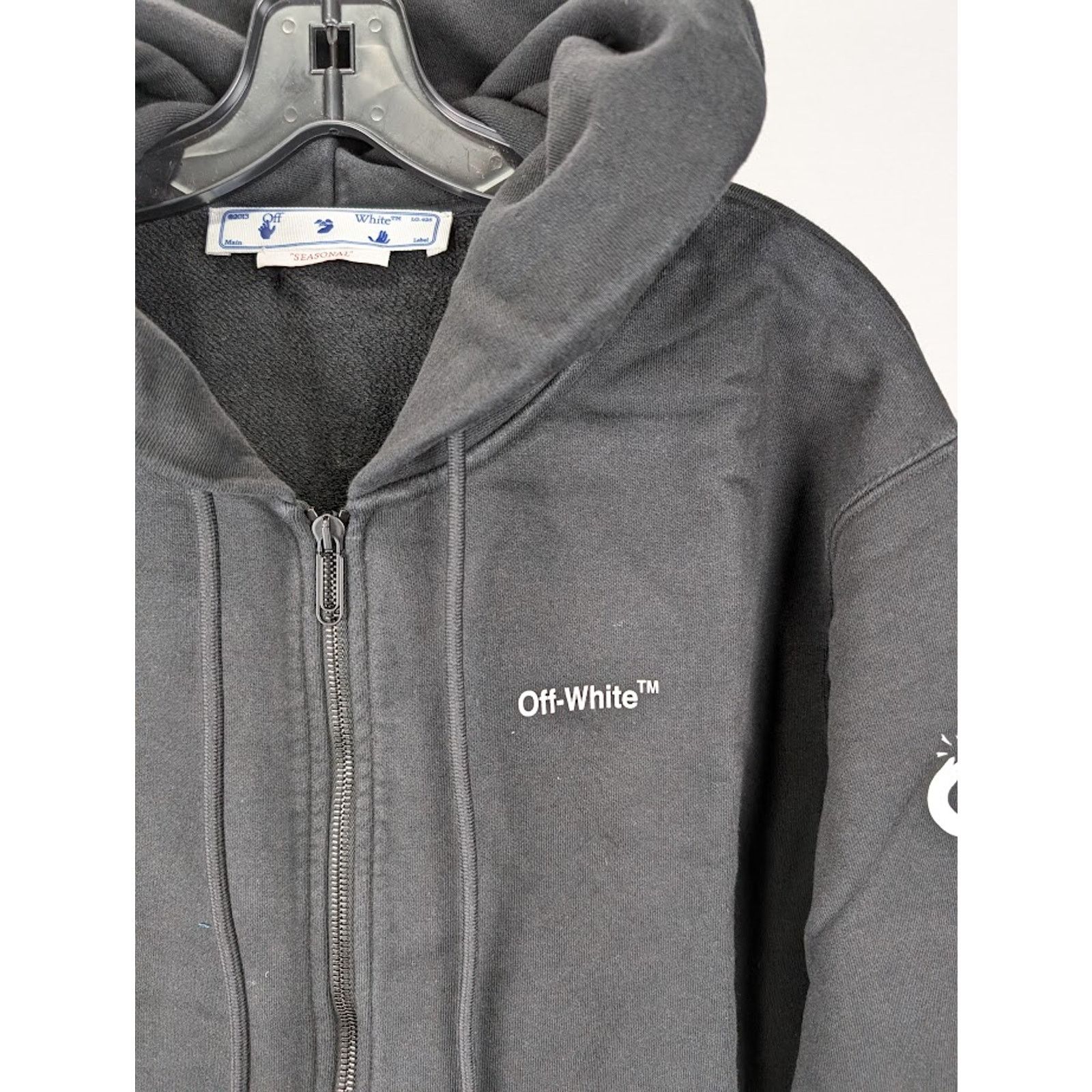 Off-White o1rshd1 Q:2 / Chain Arr Slim Zip Hoodie in Black/White Size US S / EU 44-46 / 1 - 6 Thumbnail