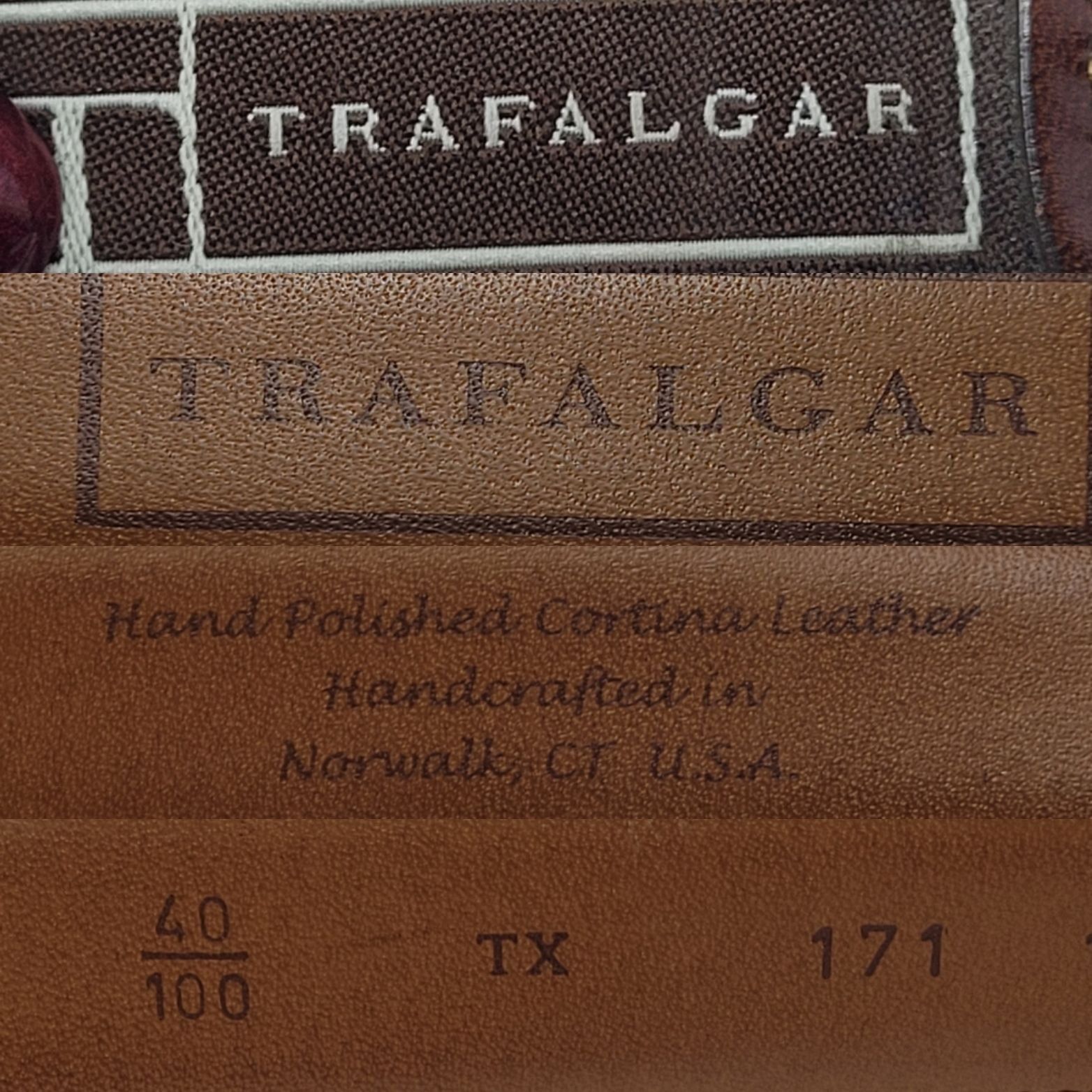 Trafalgar Trafalgar Handcrafted Cortina Leather Belt Gold Buckle 40" C Size 40 - 3 Thumbnail