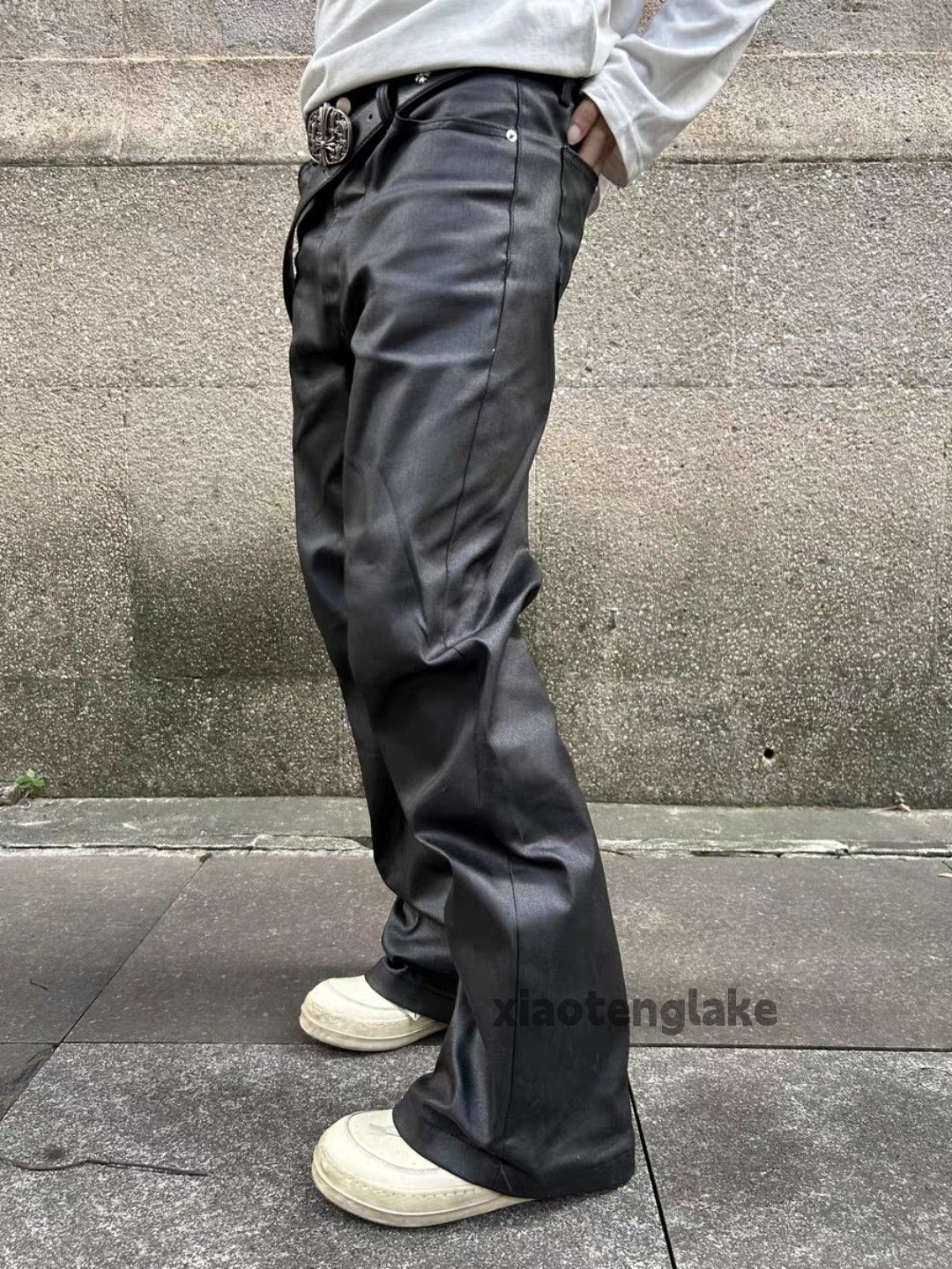 Jean ltx vintage wax coated punk grunge flared hiphop jeans Size US 34 / EU 50 - 4 Thumbnail