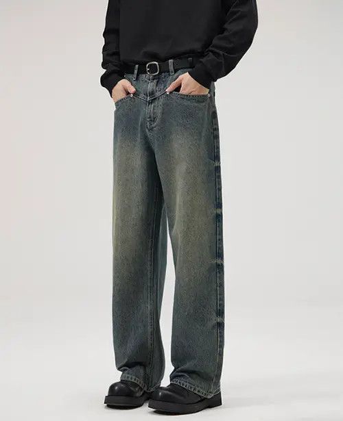 Japanese Brand × Jean American street retro lightning loose straight baggy jeans Size US 32 / EU 48 - 2 Thumbnail