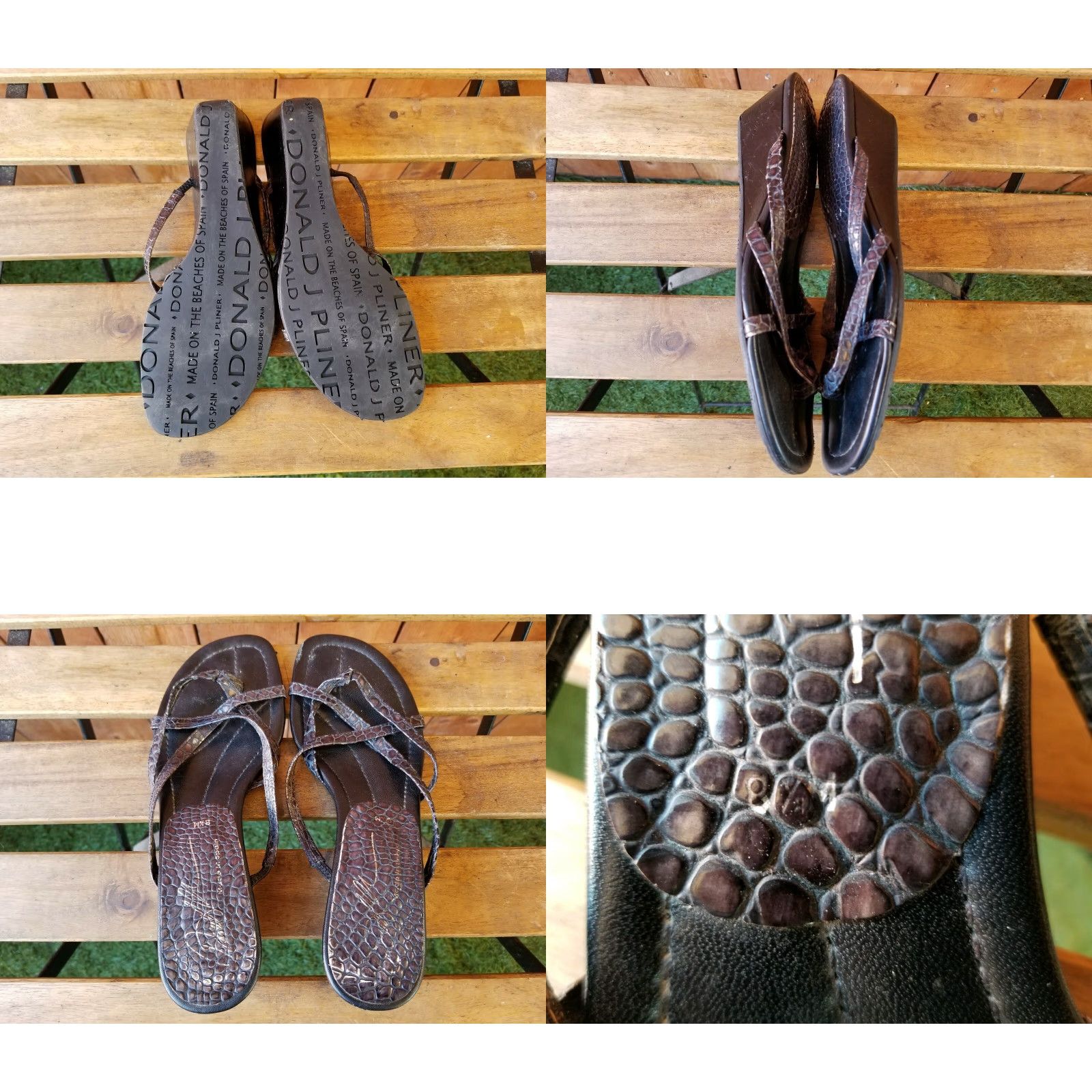 Donald Pliner VINTAGE Donald J. Pliner Womens Platform Slide Sandal 8.5 M Brown Farro Size US 9 / IT 39 - 8 Thumbnail
