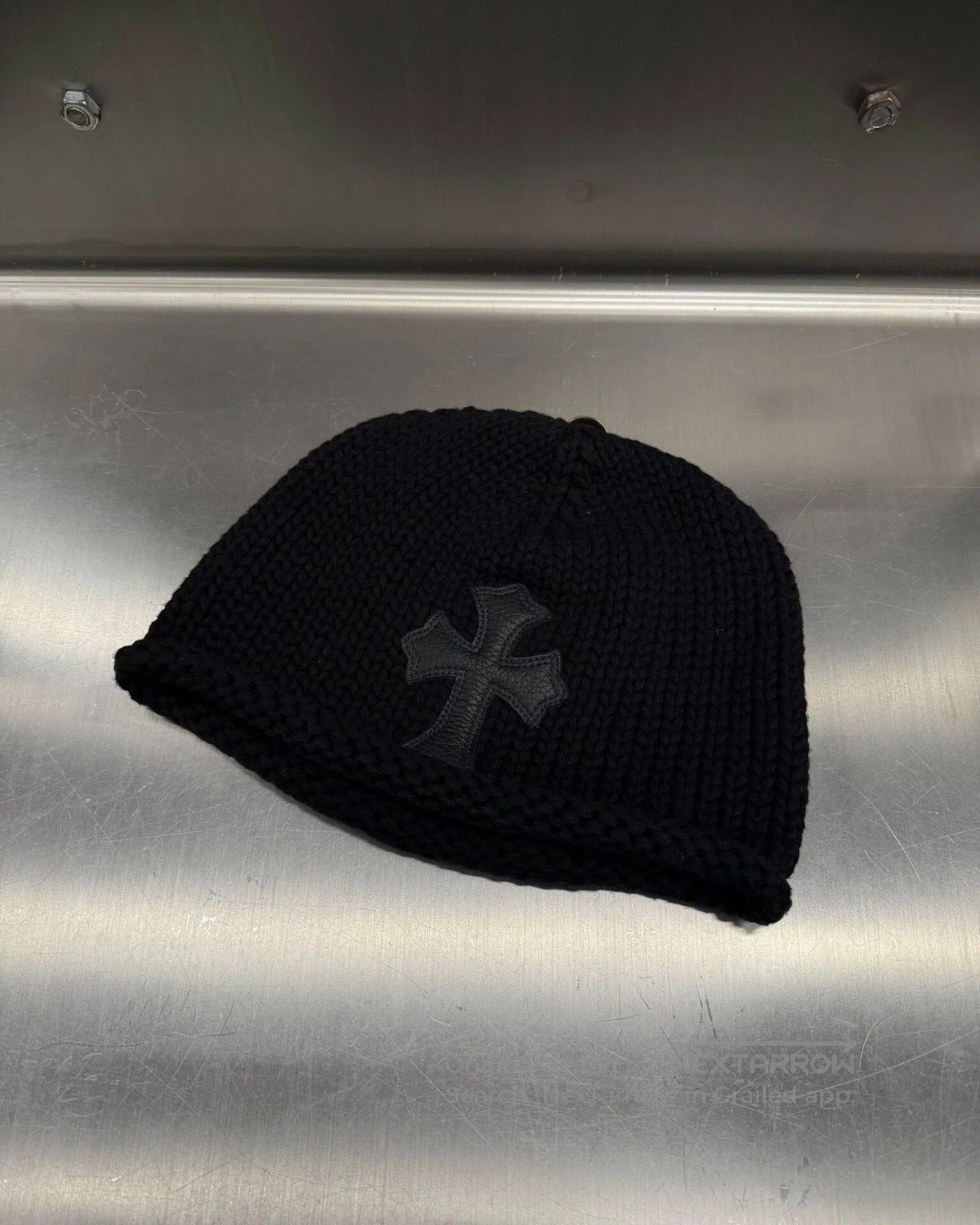 Chrome Hearts Chrome Hearts Black Rolled Edge Cross Beanie. Size ONE SIZE - 1 Thumbnail