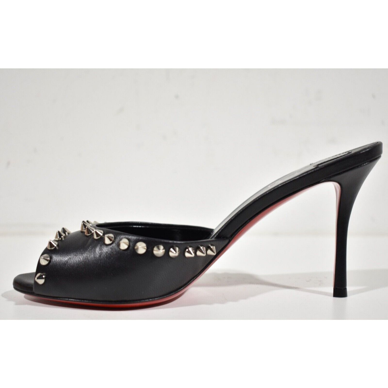 Christian Louboutin Me Dolly Spike 85 Black Backless Sandal Mule Heel Pump 36.5 Size US 6.5 / IT 36.5 - 8 Thumbnail