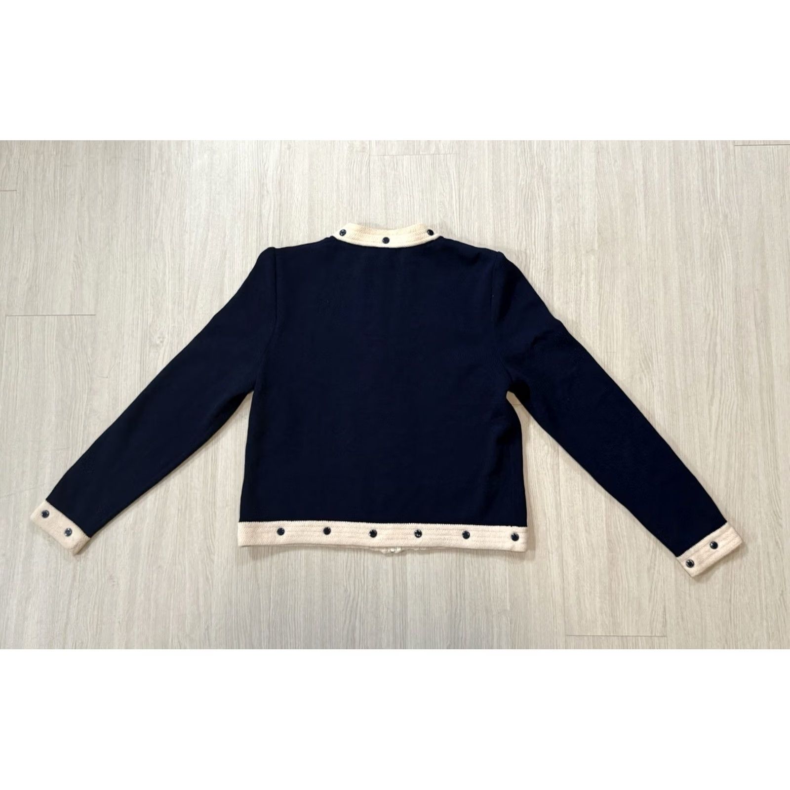 St. John St. John Collection Jacket Women Knit Wool Blue Size 4 Full Zip Buttons Studded Zipper Short Coat Fall Spring Winter Vintage No (with notes) Size S / US 4 / IT 40 - 2 Thumbnail