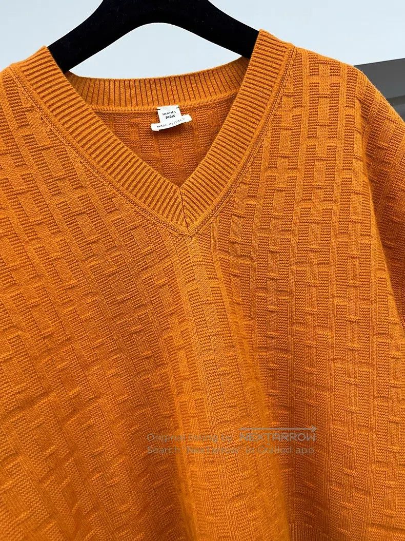 Hermes Hermes Orange H Printed Short Sleeve Knit Top Size XS / US 0-2 / IT 36-38 - 2 Thumbnail