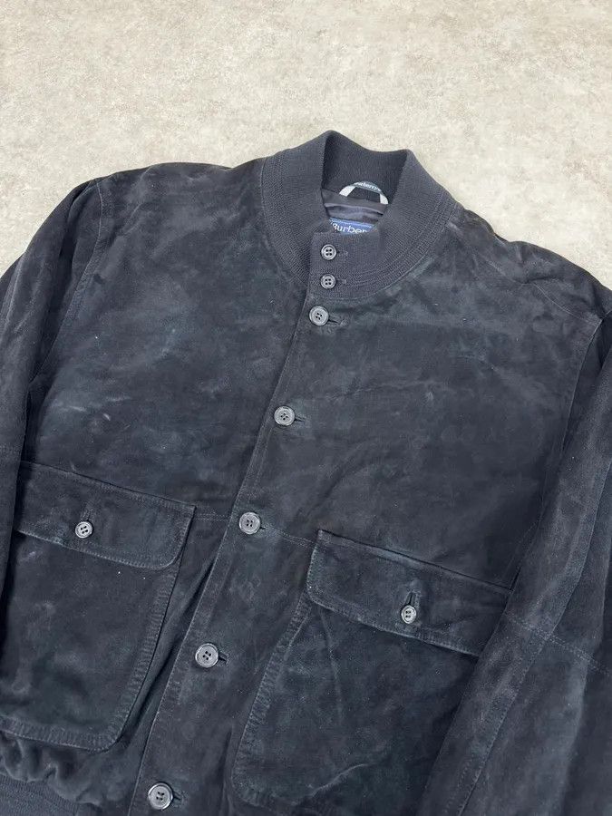 Burberry 2000s Burberry Navy Black Suede Leather Buttoned Classy Jacket Size US M / EU 48-50 / 2 - 5 Thumbnail