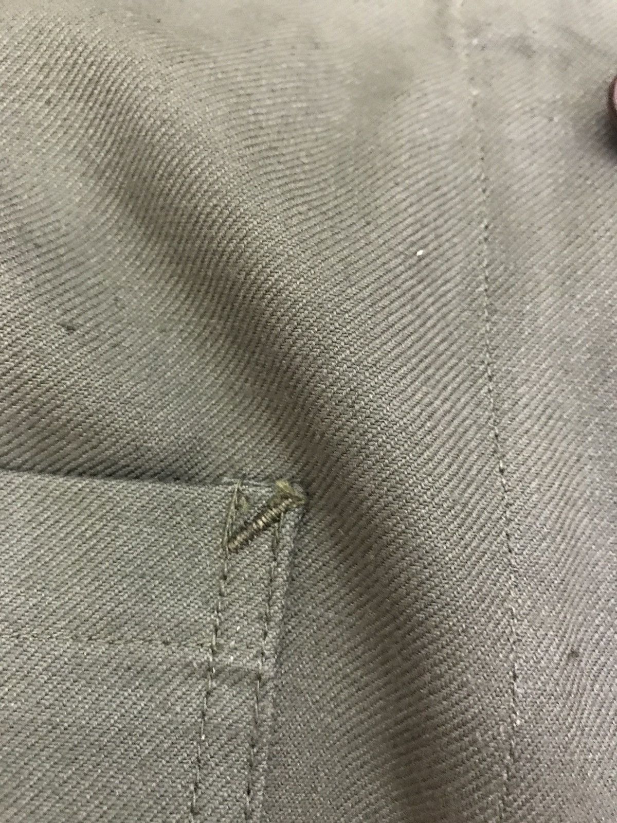 Other 60s FRENCH ARMY CHORE COAT sage, like new stiff work jacket Size US M / EU 48-50 / 2 - 9 Thumbnail