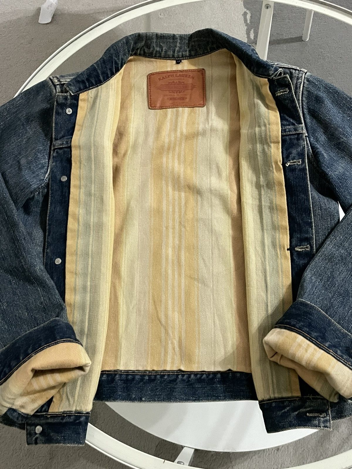 RRL Ralph Lauren × Ralph Lauren Ralph Lauren Type 2 Denim Jacket With Stripe Insulation Size M / US 6-8 / IT 42-44 - 6 Thumbnail