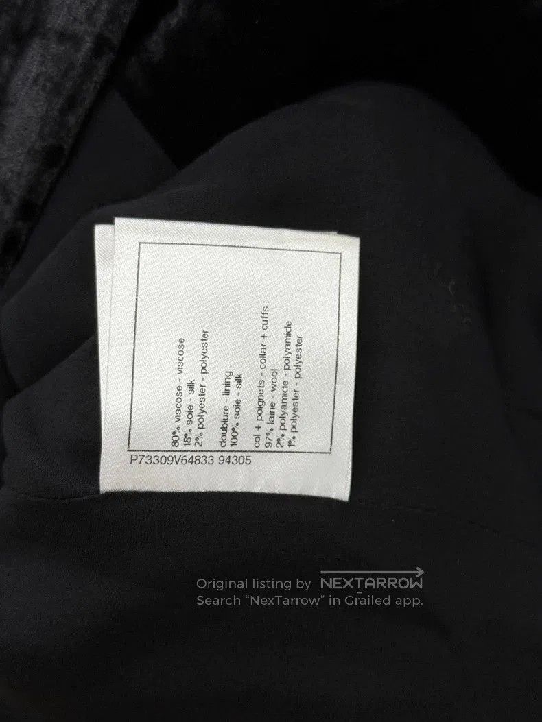 Chanel Chanel 22B Pink Collar Black Velvet Coat. Size US M / EU 48-50 / 2 - 6 Thumbnail