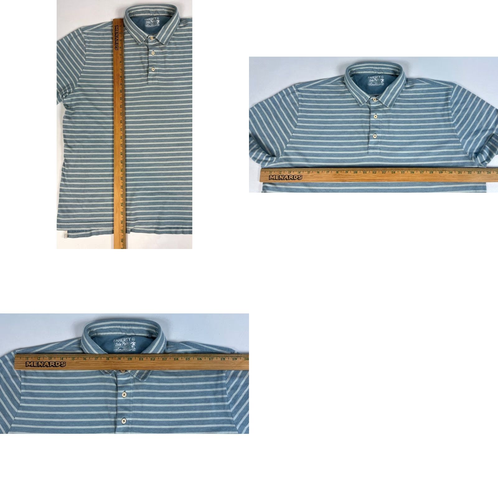 Faherty Faherty Isle Polo Shirt Striped XL Men’s Blue 100% Cotton Shirt Polo (Vintage) Mens Size US XL / EU 56 / 4 - 8 Thumbnail