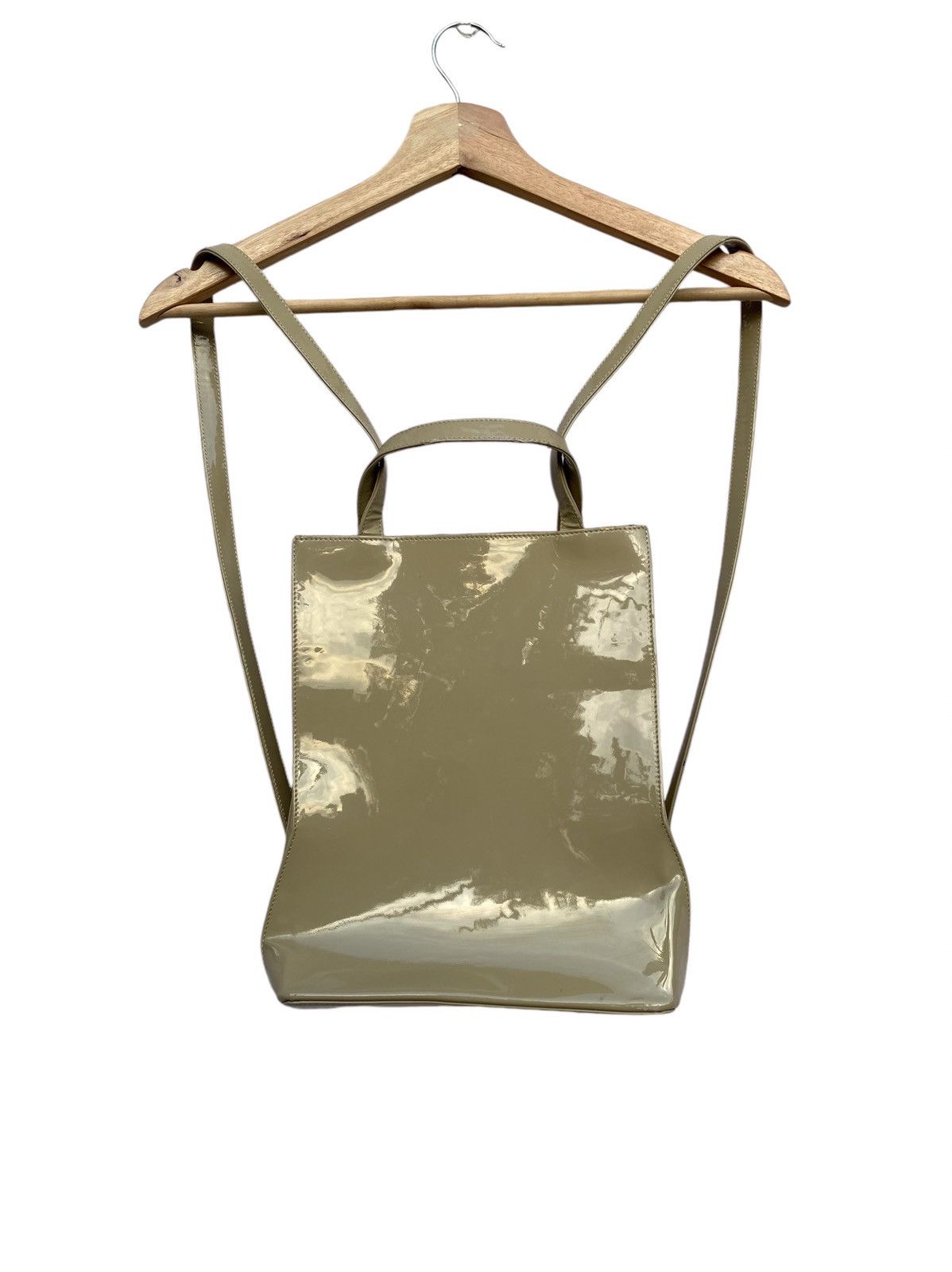 Helmut Lang leather + pvc two way backpack/tote