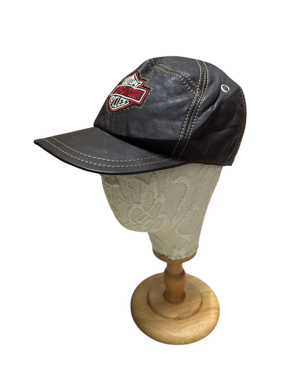 Harley Davidson × Vintage VINTAGE HARLEY DAVIDSON LEATHER ADJISTABLE CAP Size ONE SIZE - 2 Thumbnail