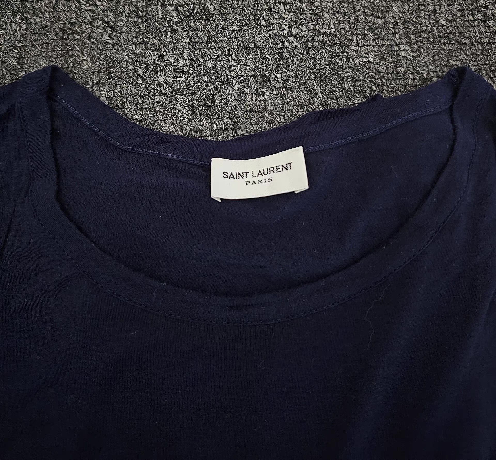 Saint Laurent Paris Saint Laurent SLP navy blue short-sleeve T-shirt, Size US XXL / EU 58 / 5 - 4 Thumbnail