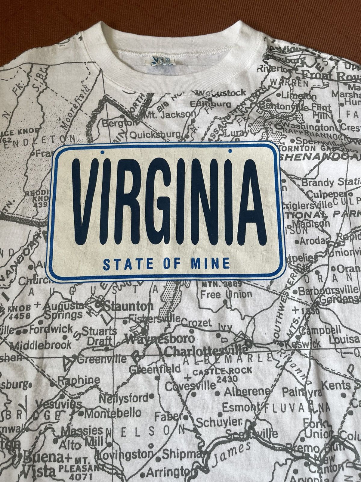 Vintage Vintage 90s Sun Sportswear Virginia AOP Map T-Shirt Size US XL / EU 56 / 4 - 3 Thumbnail