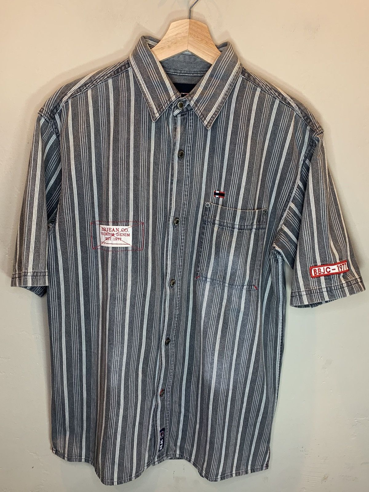 Bugle Boy *RARE* Vintage Bugle Boy Jean Co Striped Pocket Button Shirt Size US S / EU 44-46 / 1 - 1 Thumbnail