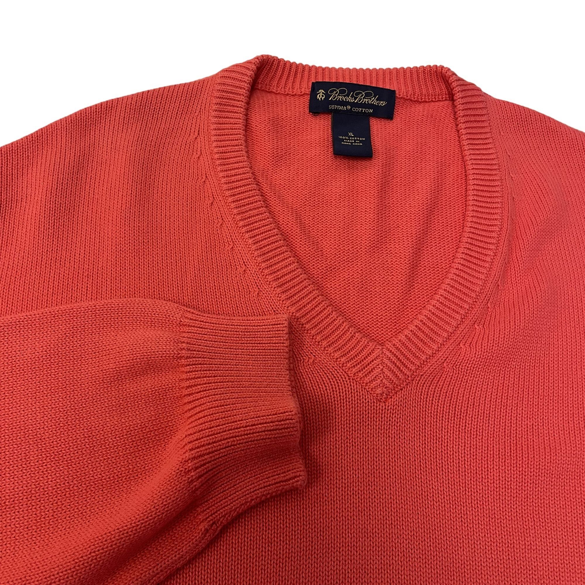Brooks Brothers Brooks Brothers SUPIMA Cotton V Neck JUMPER Pink Sweater Size US XL / EU 56 / 4 - 2 Thumbnail