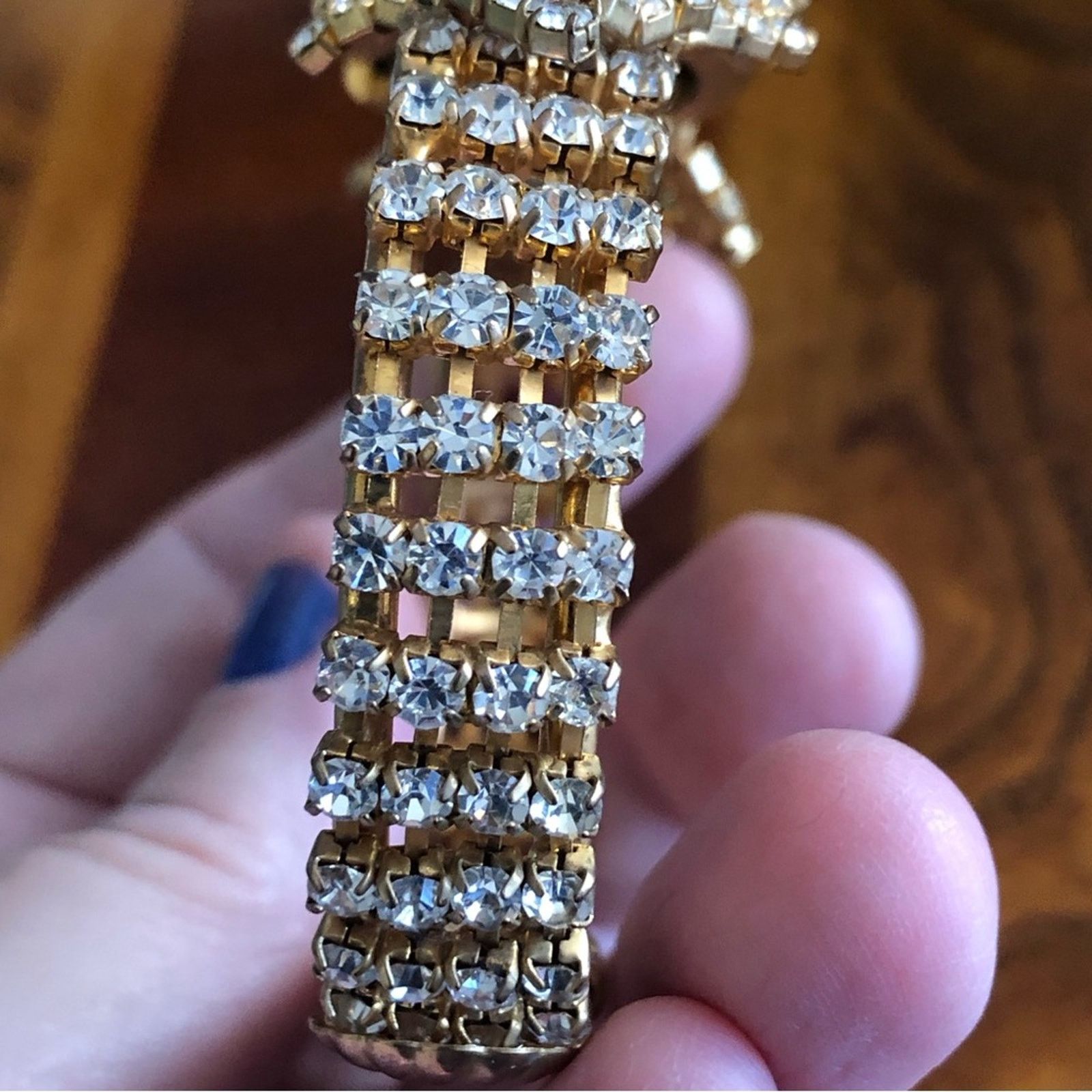Handmade Repurposed handmade bling watch clamp bracelet Size ONE SIZE - 7 Thumbnail