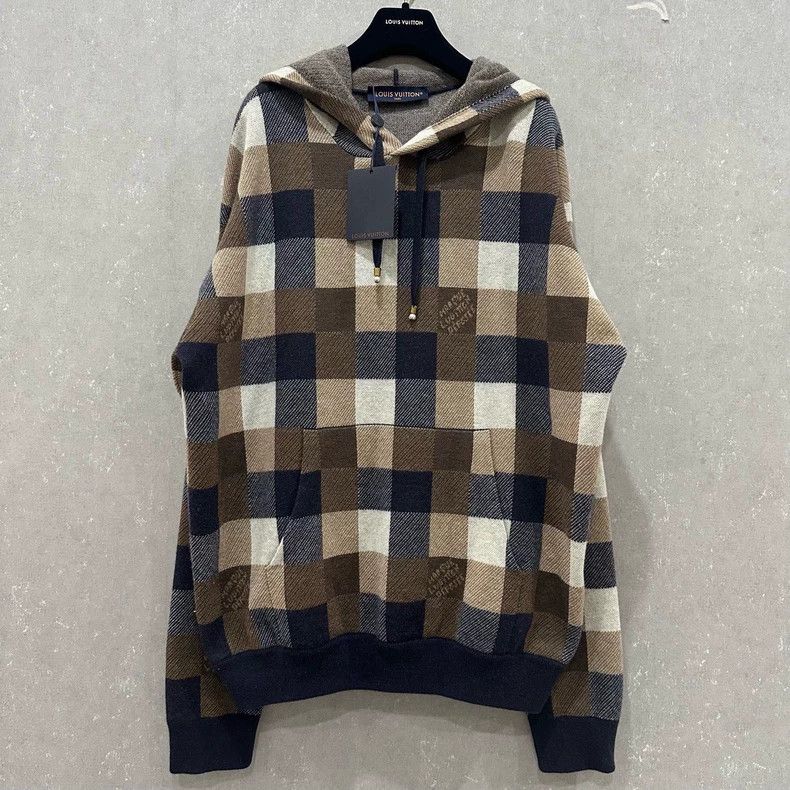 Louis Vuitton Checkerboard full logo hooded hoodie