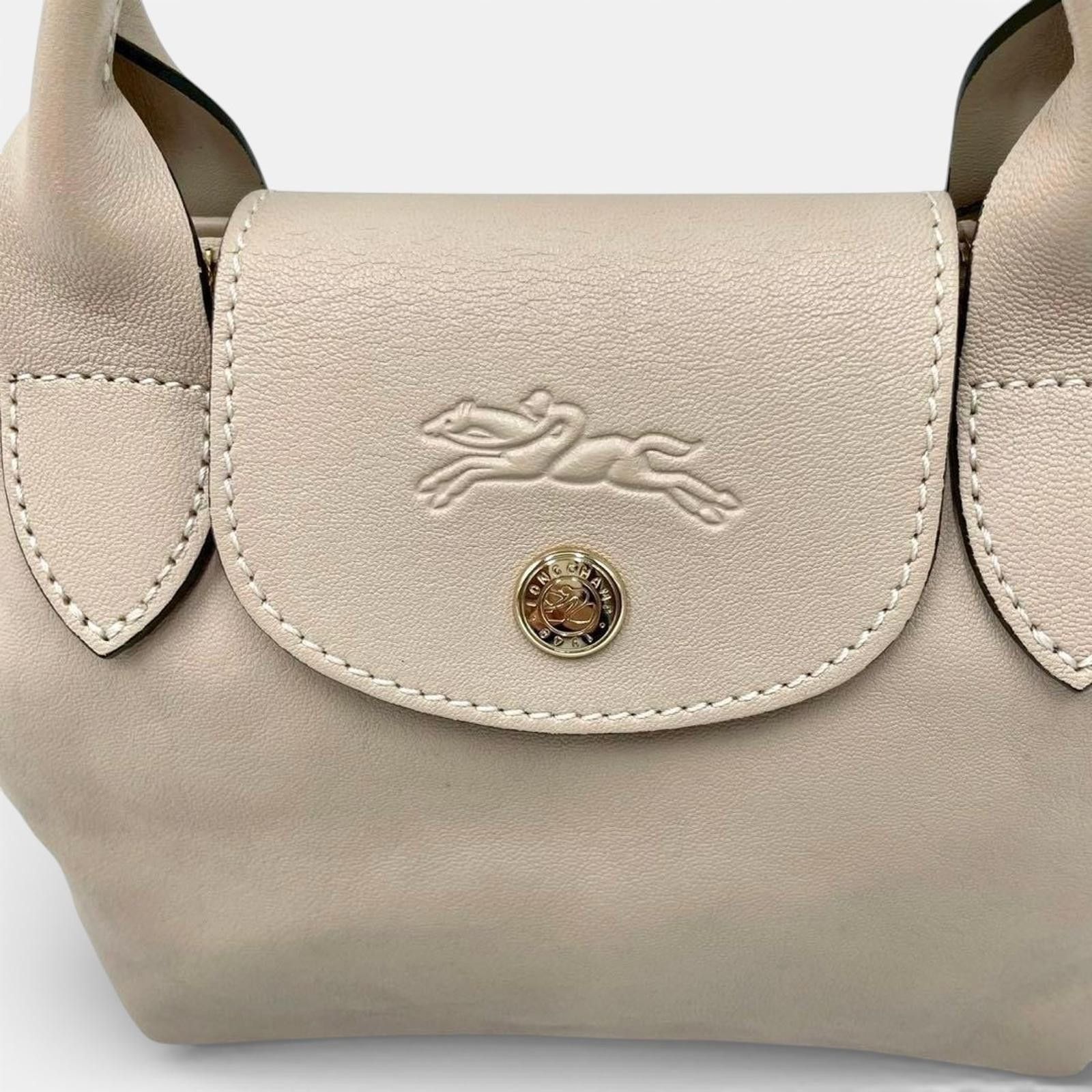 Longchamp Longchamp - Beige Leather Mini Tote Bag with Chain Strap Size ONE SIZE - 7 Thumbnail