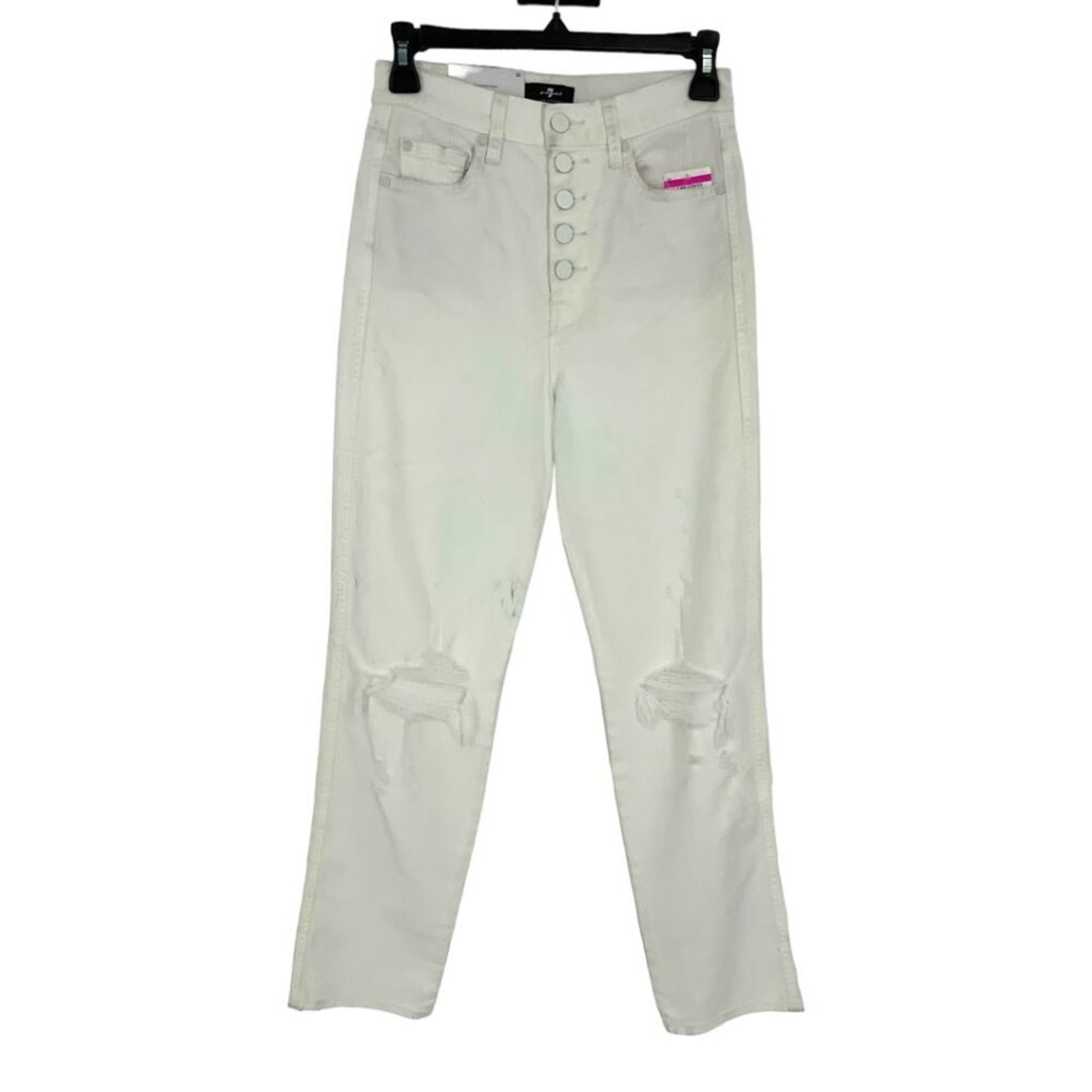 7 For All Mankind 7 for all Mankind HW Straight Jeans White 25 NWT $218 MSRP Size 25" / US 0 / IT 36 - 3 Thumbnail