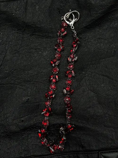 VIBE Blood Red Gemstone Chain Wallet / Belt Chain / Pants Chain Size ONE SIZE - 5 Thumbnail