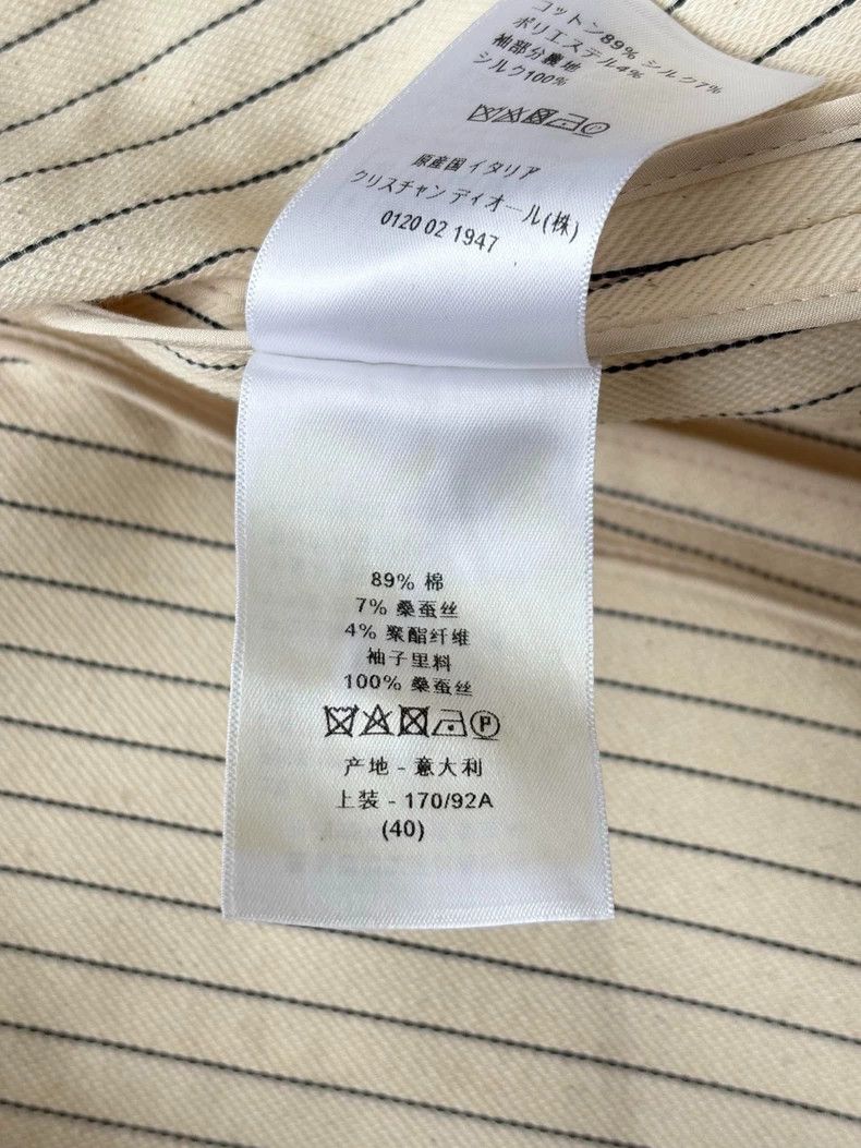 Dior Dior Cotton and mulberry silk white striped suit Size S / US 4 / IT 40 - 8 Thumbnail