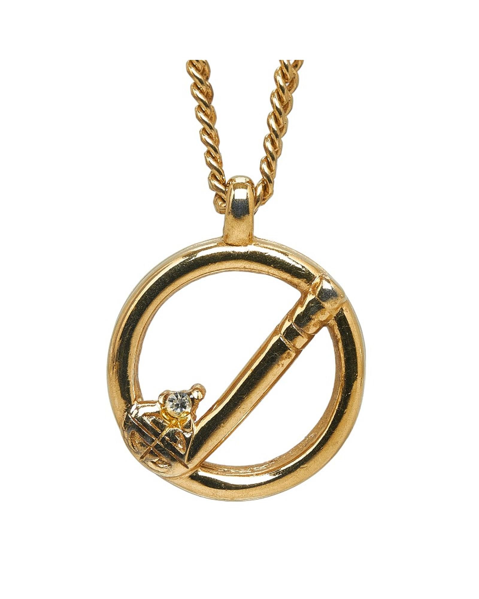 image of Givenchy Golden Designer Golf Pendant Necklace, Women's