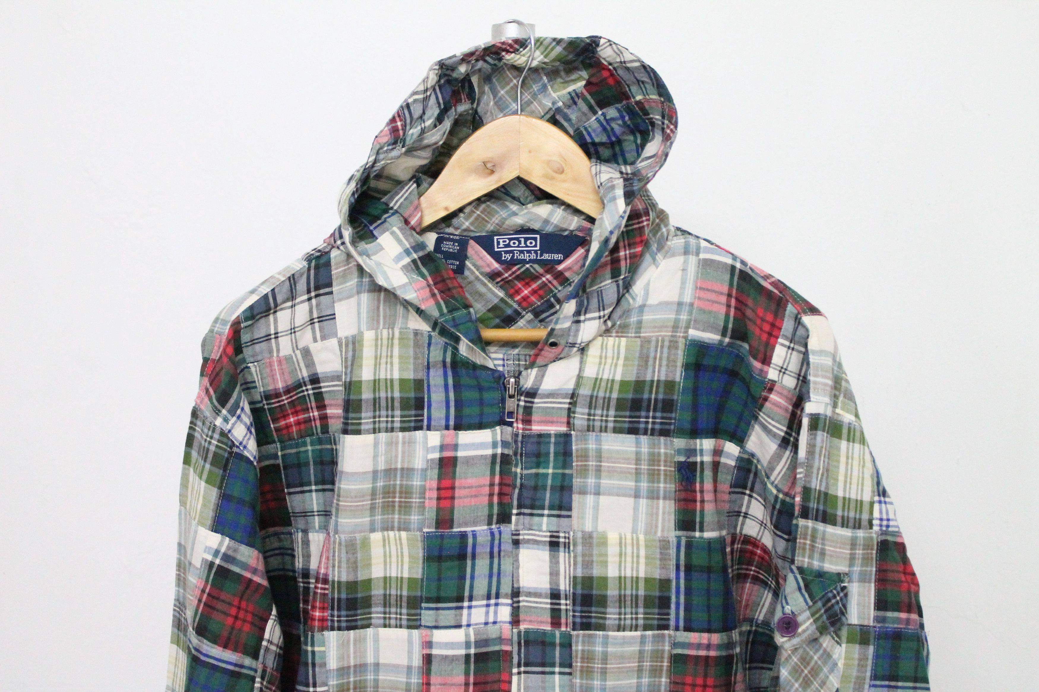 Polo Ralph Lauren Vintage POLO RALPH LAUREN Madras Hoodie Patchwork. Size US L / EU 52-54 / 3 - 5 Thumbnail